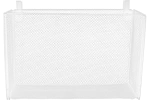 LOPUNER Desk Hanging File Organizer: Partition Panel Storage Rack - Wire Mesh Hanging Basket with Hooks - Over-the-Cubicle Wa