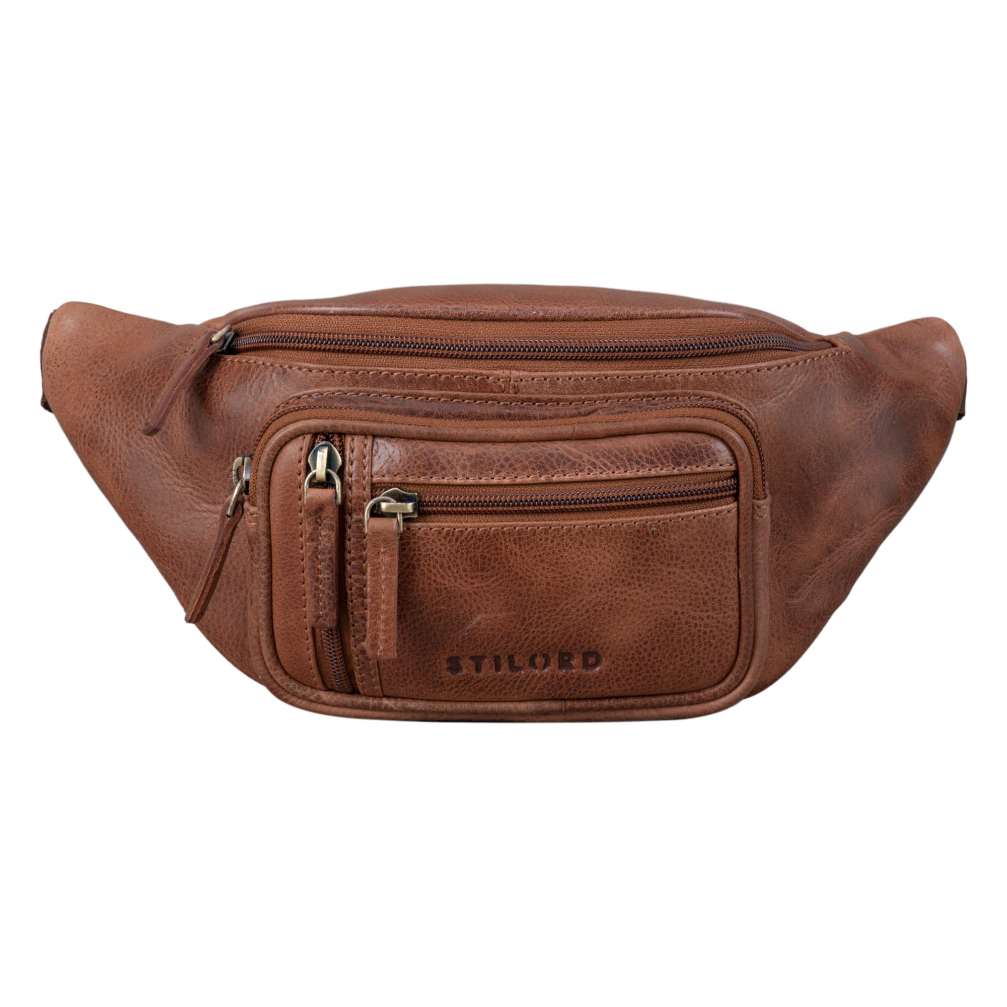 STILORD "Greg" Belly Bag Leather Brown Vintage Hip Bag Men Ladies Belt Bags for Sports Festival Mobile Phone Doggy Bag Fanny Pack Genuine Leather Colour:Napoli - Brown โ image 1