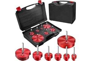 GOHELPER 7Pcs PVC Pipe Reamer Kit With 3/4inch, 1inch, 1-1/4inch,1-1/2inch, 2inch, 3inch, 4inch Head Aluminum, PVC Fitting Saver, PVC Socket Saver For SCH40 PVC, ABS PVC Pipe, CPVC, Fit for Standard 1/2" Drill