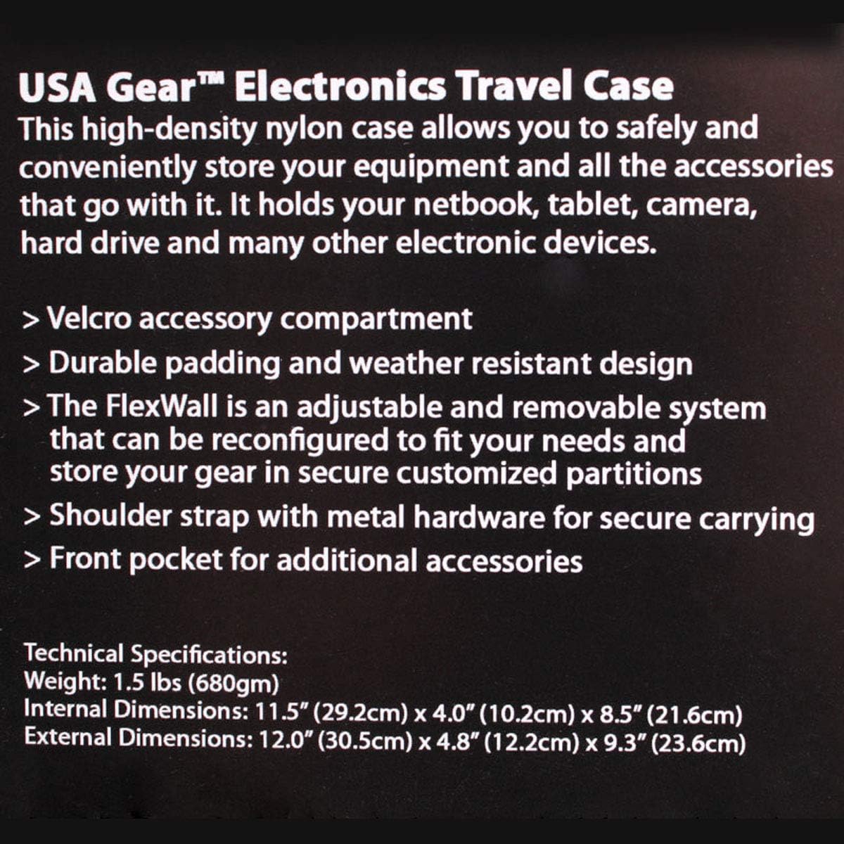 USA GEAR Mini Projector Case S7 Pro Portable Projector Bag Carrying Case with Accessory Storage - Compatible with Small LED Projectors from Vankyo, DR. J, Apeman, GooDee, DBPOWER, CiBest (Black): Office Products