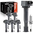 A-Premium Set of 6 Ignition Coil Pack and Iridium Spark Plugs Compatible with Honda Pilot 2009-2015, Ridgeline 2009-2014 & Acura RDX 2013-2015, ZDX 2010-2013, 3.5L