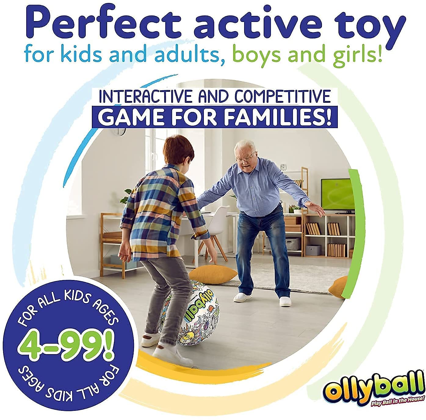 Ollyball - The Ultimate Indoor Play Ball for Kids and Parents Two Pack