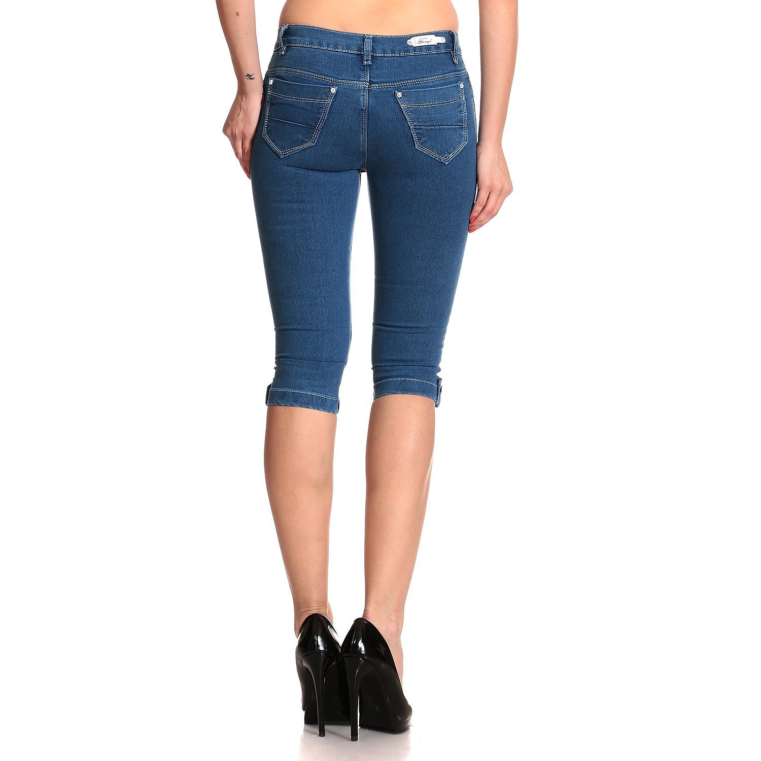 ganga women's slim fit capris