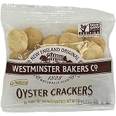 NSRONE New England Natural Bakers - Westminster Bakers Oyster Crackers Individual Packages - 40 Count (0.5 Ounce Each) - Oyster Crackers for Soup - With NSR One Bamboo Mini Spoon