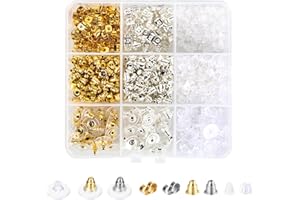 Earring Backs Replacements Earring Back for Studs 6 Styles Clear Silicone Metal Earring Stoppers for Fish Hook Earrings