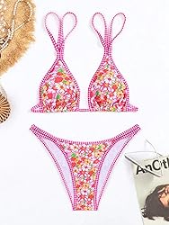 TASHEHE Women's Bikini Set High Leg Cut Double