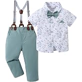 DISAUR Baby Boy Clothes Suits Toddler Dress Shirt With Bowtie Suspender Pants Outfit Sets Gentleman Wedding 1-6 Years