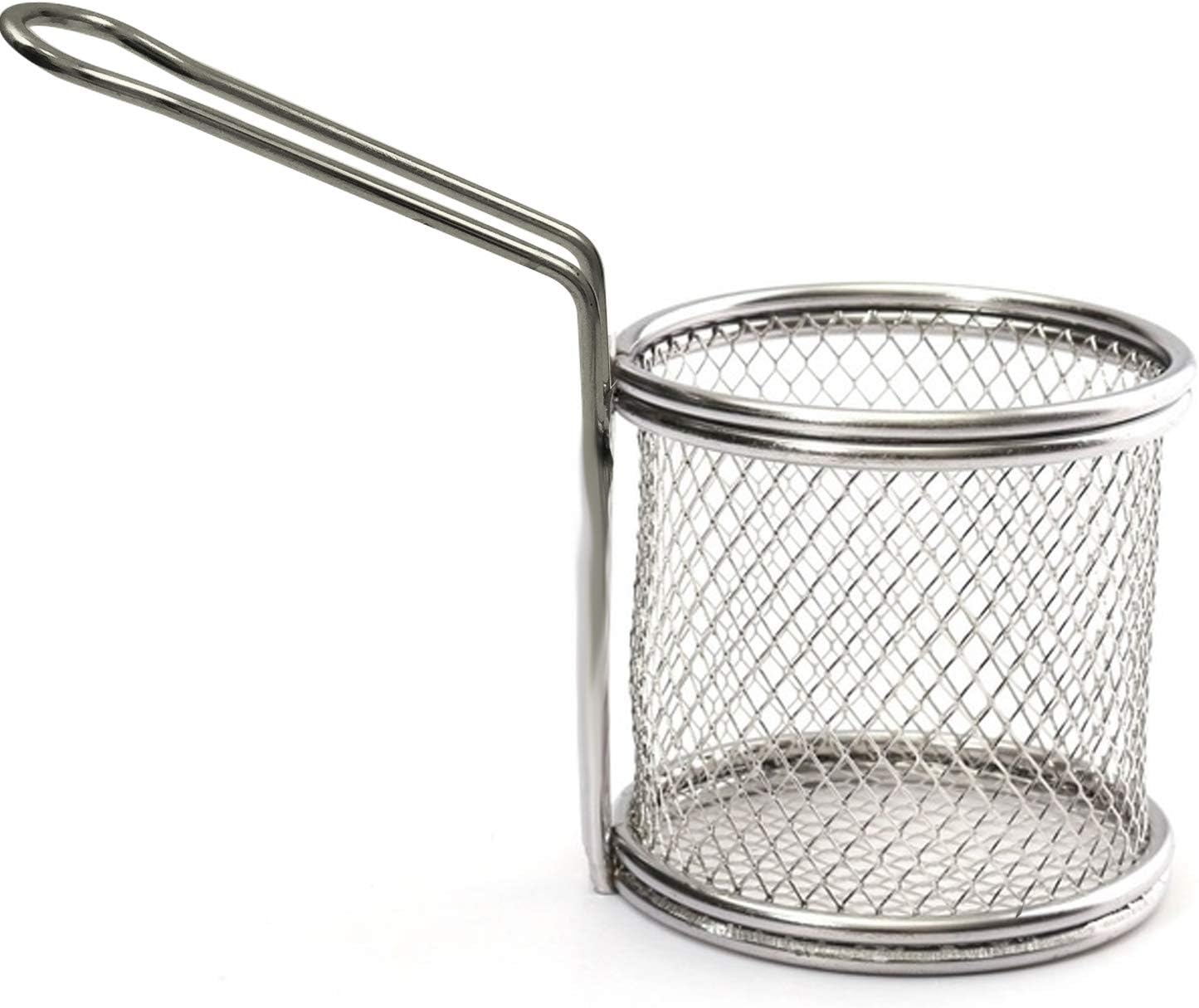 Stainless Steel Round Deep Fry Basket Mesh Fruit Strainer