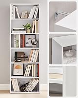 VASAGLE 6-Tier Bookcase Open Storage Shelf 24x60x178.5 cm Cloud White LBC169T14 view 8