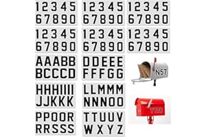 ZJWZSLI 120 PCS Reflective Mailbox Number and Letters Stickers,3 inches Self Adhesive Capital Letter Sticker,Reflective email digital sticker, suitable for Pre-Spaced Waterproof for Mailbox Address, Bin, Window, Door, Cars Black Lettering with Silver Background