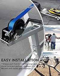 AOFCRELI Boat Trailer Winch 1600LBS Hand Winch with