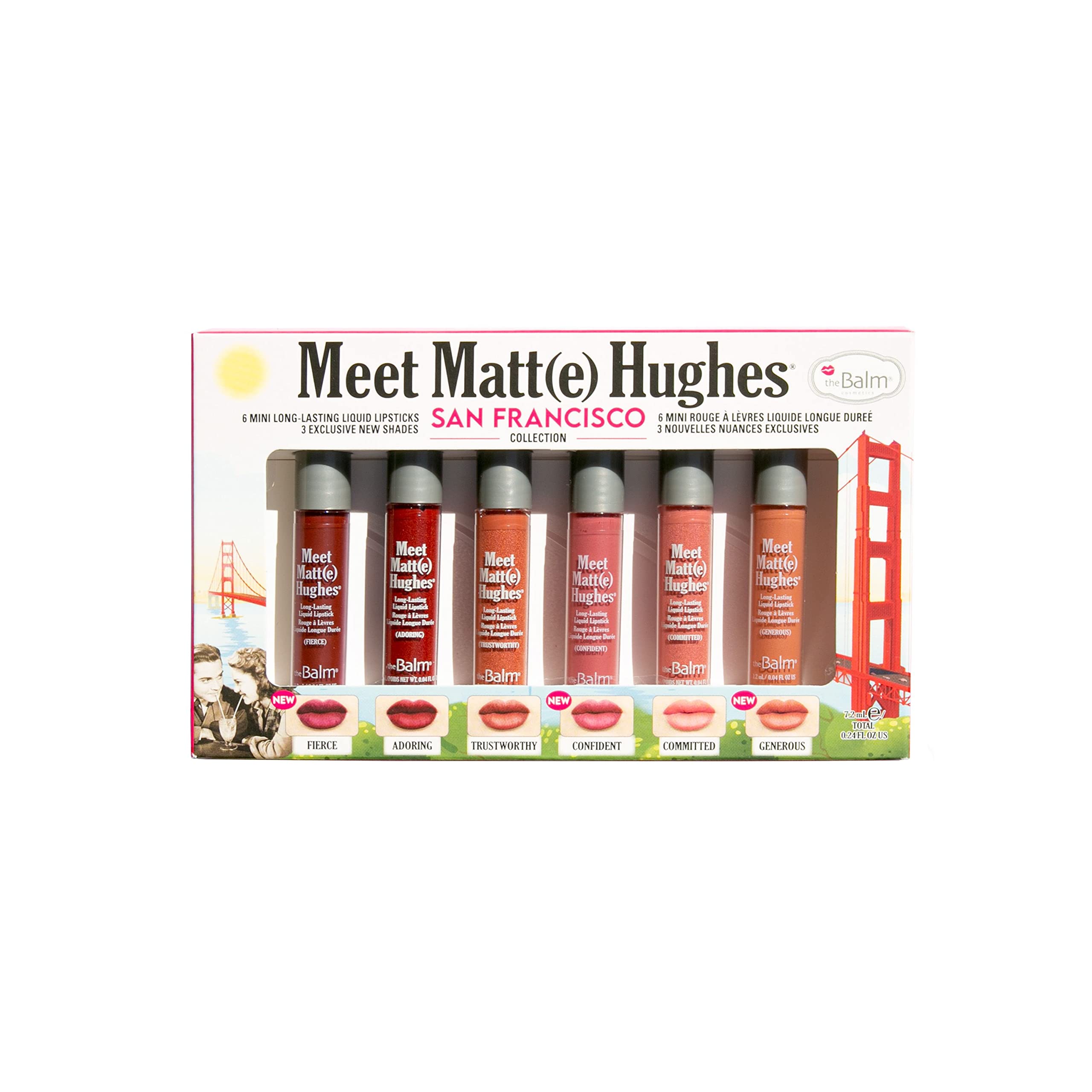 theBalm Meet Matt(e) Hughes Set of 6 Mini Long-Lasting Liquid Lipsticks, 0.04 Ounce (Pack of 6)
