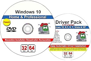 Computer Werx French Compatible with Windows 10 Home & Professional Repair Restore Recover Reinstall DVD with Drivers Pack
