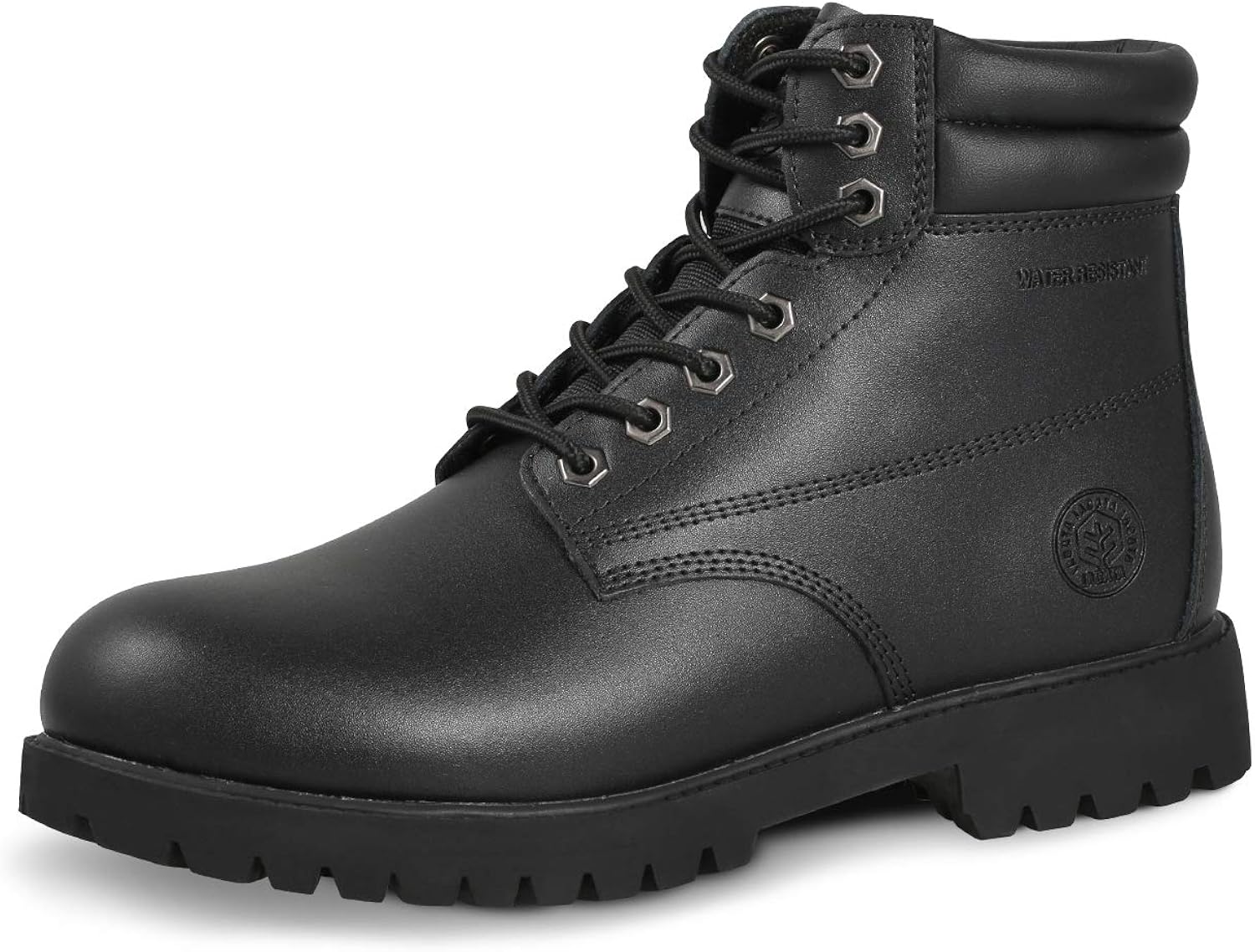 Jacata Men's Soft Toe Leather Work Boots Oil Resistant Construction