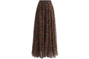 CHICWISH Women's Floral Watercolor Flower Maxi Floral Chiffon Slip Skirt