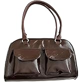 SweatyRocks Women's PU Leather Shoulder Bags Work Commuter Bag Satchel Handbags with Pockets