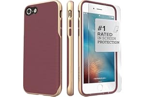 iPhone 7 Case, (Plum Gold) SaharaCase Trend Protective Kit Bundle with [ZeroDamage Tempered Glass Screen Protector] Rugged Pr