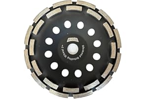 ORIXTREME 7 Inch Double Row Diamond Cup Wheel for Grinding and Cleaning Surface Stone Concrete Granite Marble Masonry Brick 7/8-5/8 inch Arbor Angle Grinder Wheels Cup