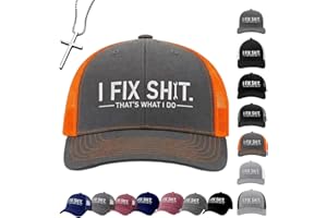 I Fix Shit Trucker Hat - Funny Embroidered Handyman Cap Gifts for Men Dad Husband Mesh Back Baseball Hats
