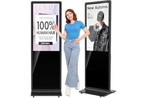 YIXZSWD Touch Screen Digital Kiosk, 43 Inch Interactive Digital Signage Display for Retail, Mall, Office Lobby, Events, Advertising Board with Built-in Media Player