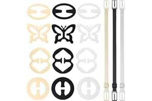 Nimiah Bra Strap Holders for-Slipping - 15 Pcs Bra Back Clips to Make Racerback Accessories to Hide Straps - Cleavage Control