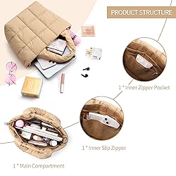 KALIDI Quilted Tote Bag Small Puffer Crossbody Bag