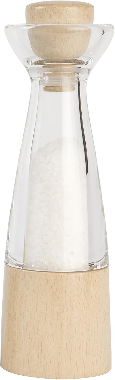 T&G Woodware CrushGrind Beech Salt Mill 20cm FSC Certified Acrylic Mill