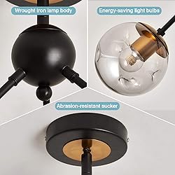 SZXYKEJI 6-Lights Glass Chandelier，Modern Flush