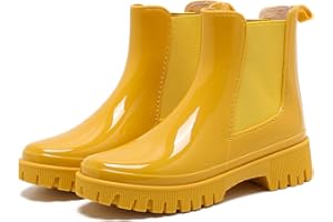 Rain Boots for Women, Durable Rubber Boots Non-Slip Waterproof Ankle Boots PVC Rain Booties for Work
