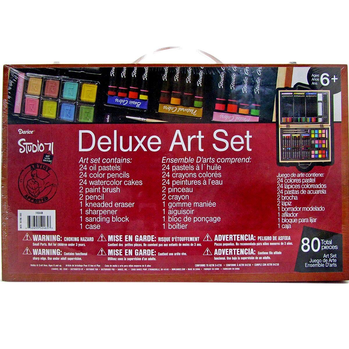 Darice 80Piece Deluxe Art Set Art Supplies for Drawing, Painting and