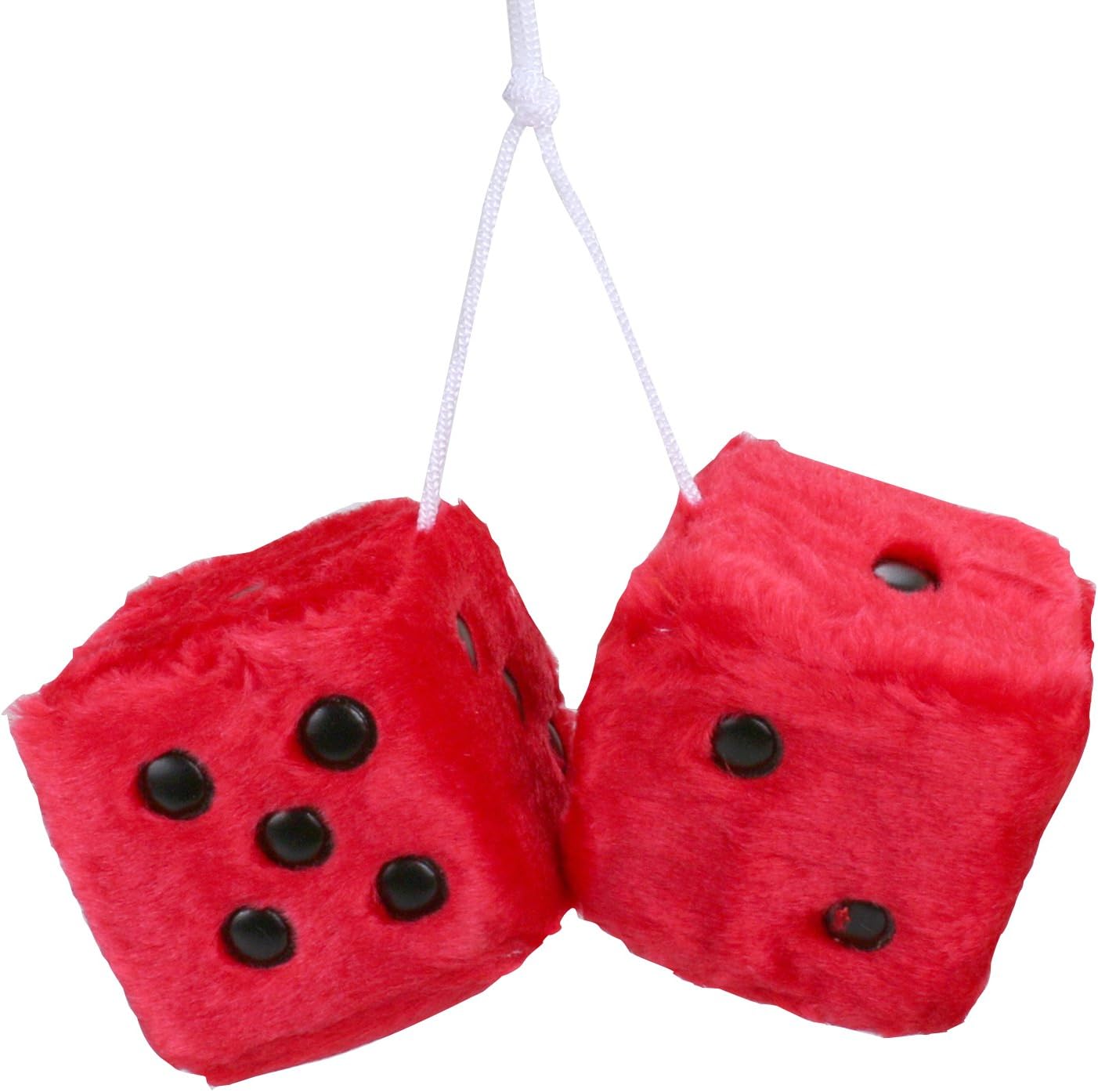 Car Fuzzy Hanging Dice,3 inch Pair of Retro Square Mirror