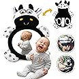 Inbeby Baby Mirror Toys, Multi-Function Baby Mirror High Contrast Black and White, Tummy Time Mirror Easy to Install, Baby Infant Boy Girl Toy & Gifts 3 6 12 Months Non-Toxic