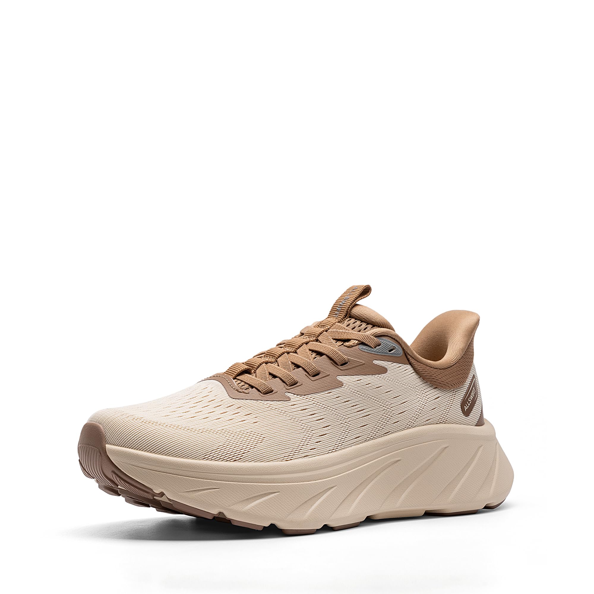 Photo 1 of ALLSWIFIT Women's Slip On Stability Walking Shoes Cushioning Hands Free Non-Slip Breathable Comfortable Workout Tennis Running Gym StediBase Fashion Sneakers,Size 9,Beige/Khaki,AWUMRS2511