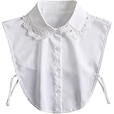 AruiLeo Chiffon Chic Lady's Fake Collar Floral Elegant Office Half Blouse False Collar Dickey