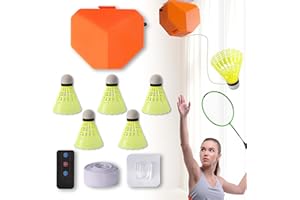 Rebound Badminton Trainer, Solo Shuttlecock Rebound Trainer, Self-Training System with Remote Control, Adjustable Height Badm