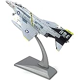 Enatuhter Diecast Military Models 1/100 US F-4 Phantom Ⅱ Pirate Flag Ghost Fighter Jet Model Attack Plane Bomber Model Airplane for Gift