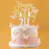 mciskin Pink Gold Butterfly 17th Birthday Candles 2pc Numeral Candle Topper view 3