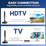 GLOBAL TECH Indoor TV Aerial High Gain Freeview HD 4K 9.8ft Cable Magnetic Base view 5