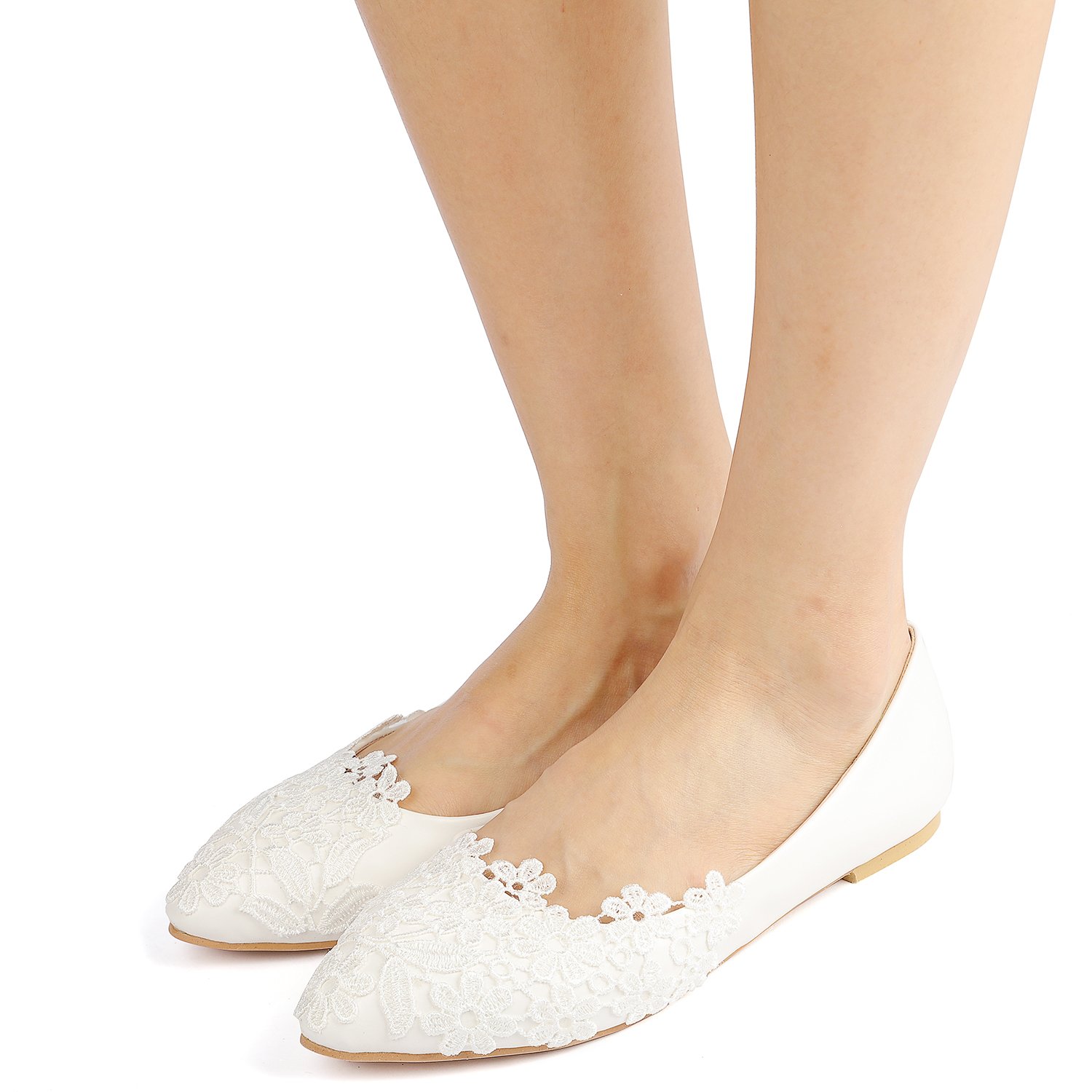 Odema Women's Flats Pointed-Toe Wedding Bridal Dress Shoes - Image 3