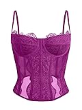 Dealmore Corset Tops For Women Going Out Lace Mesh
