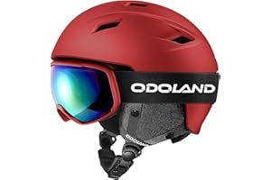 Odoland Ski Helmet and Goggles Set, Snowboard Helmet Glasses for Men, Women & Youth - Shockproof/Windproof Gear for Skiing, Snowboarding