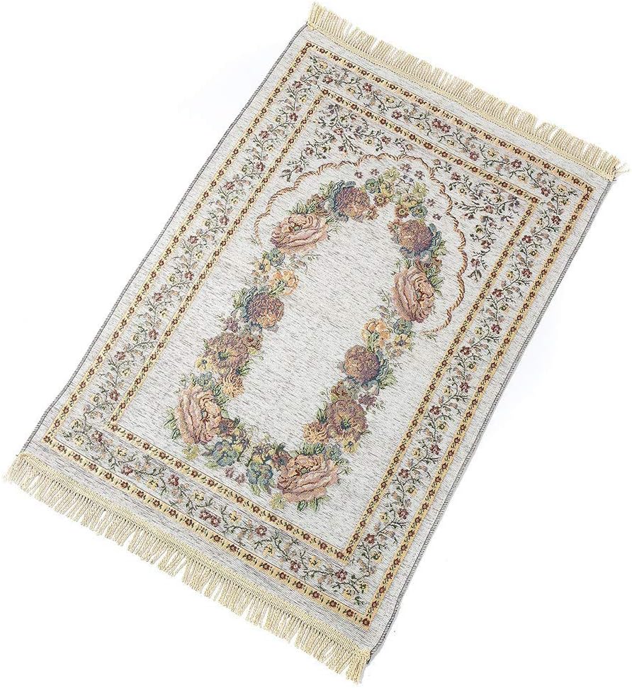 Lovt Praying Rug,Portable Folding Prayer Carpet Floral Prayer Mat Rug Anti Slip Cotton Polyester Travel Praying Rug for Church, Home,Hall, Camping