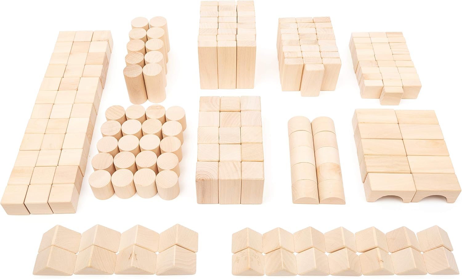 Small Foot 11397 Wooden Building Blocks, Set of 200 Pieces, Incl. Bridges, Cylinders, Triangles etc., From 1 Year - Image 3