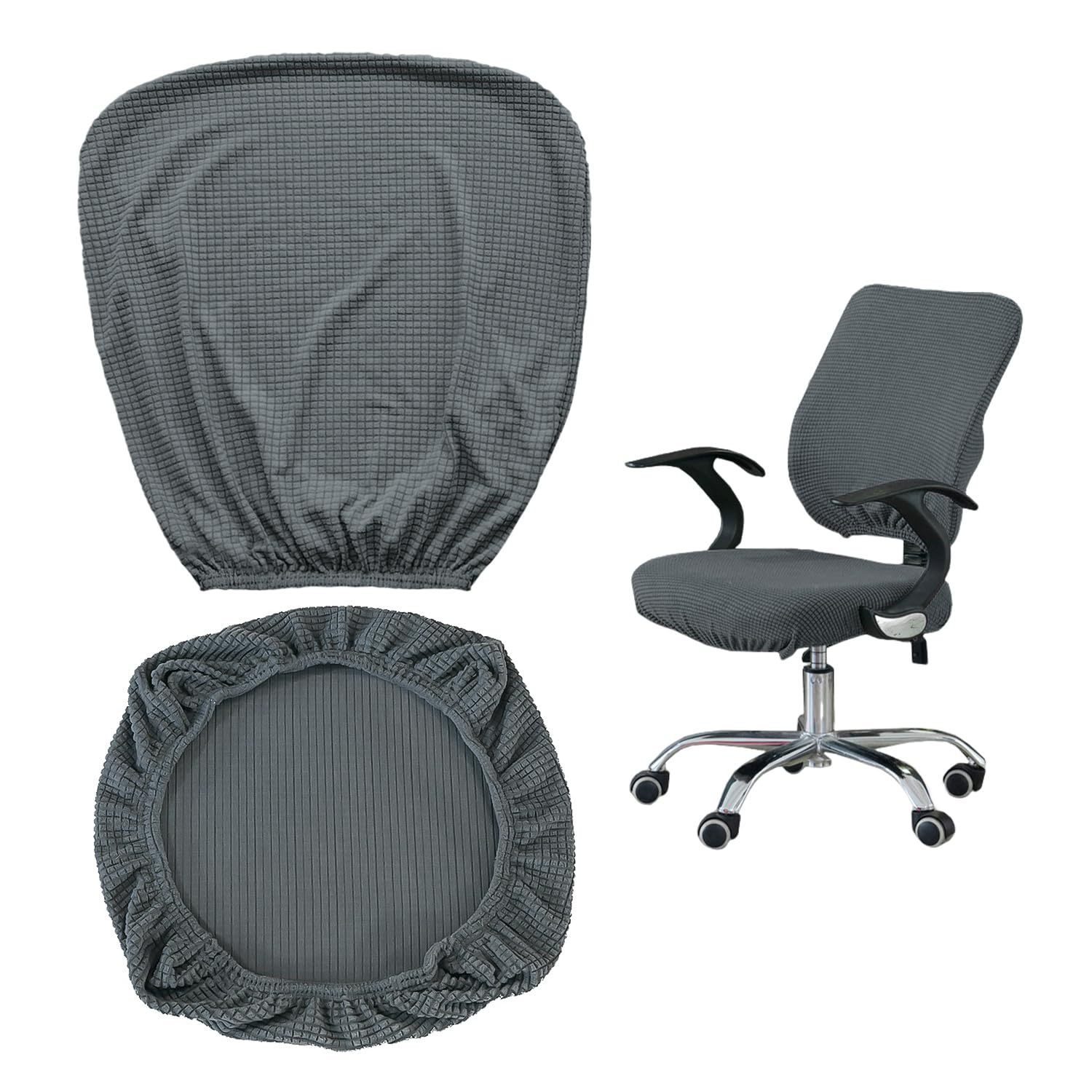 USHXVG 1-Piece Non-Slip Seat Cover, Office Chair Protector Set, Checked Chair Cover, Universal