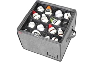 Livelab Foldable Shoe Organizer, Space Saving Fabric Shoe Holder for Closet, Adjustable Dividers for Shoe Storage Bins with Clear Cover & Bottom Support, Shoe Cube Organizer Up to 16 Pairs (Grey)