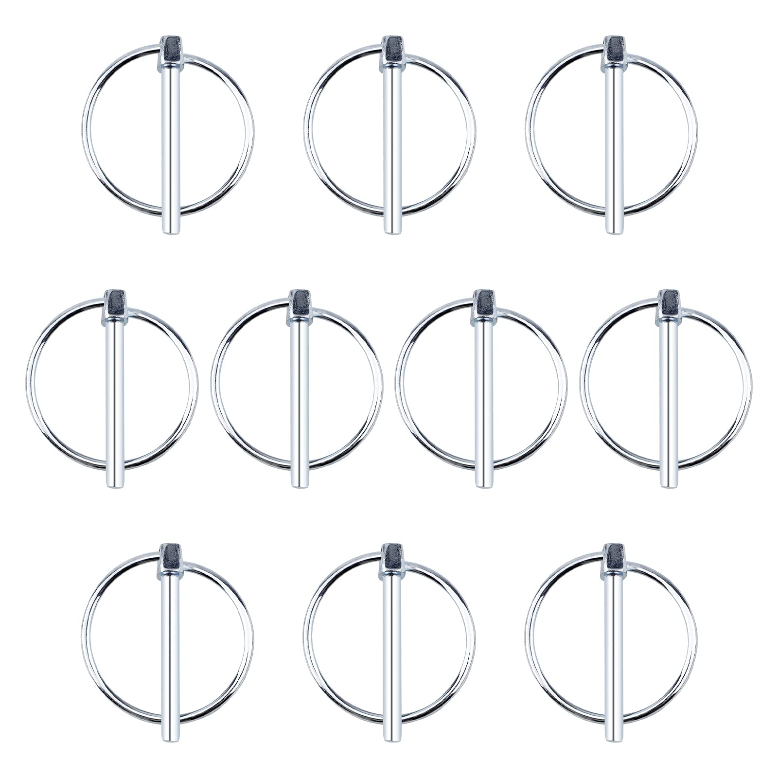INCREWAY 10pcs 4.5mm Carbon Steel Yoke-End Locking Pins - Silver