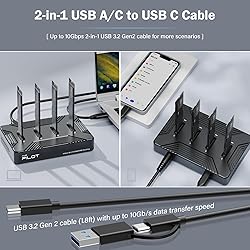 AMZPILOT 4 Bays M.2 NVMe & SATA to USB C Docking