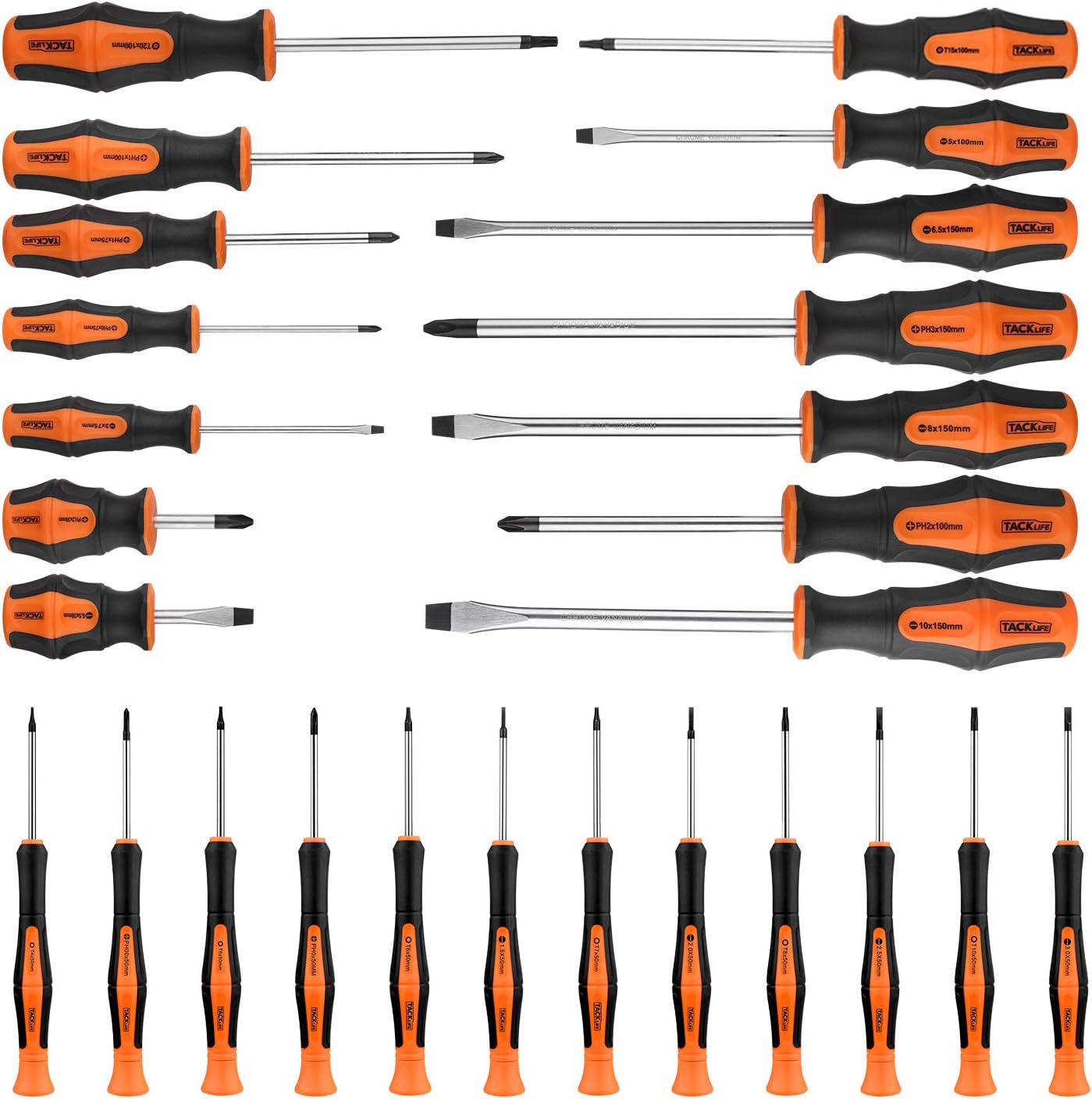 TACKLIFE Magnetic Screwdriver Set, 26PCS Professional Screwdriver Set with Case Includes Slotted/Phillips/Torx Precision Screwdrivers for Repairing Home Improvement Craft: Home Improvement