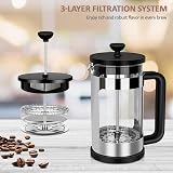 Rainbean 12 oz Cafetiere French Press 3-Level Filter Borosilicate Glass view 2