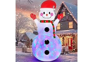 Danxilu 10 FT Christmas Inflatable Snowman Outdoor Decorations Built in Rotating Colorful Light Giant Inflatable Snow Man Yard Decoration Xmas Blow Ups for Outside Indoor Garden Holiday Party Decor